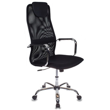 Кресло руководителя Бюрократ, KB-9N/BLACK/TW-11 (спинка сетка черная, сиденье сетка черная, крестовина хром)